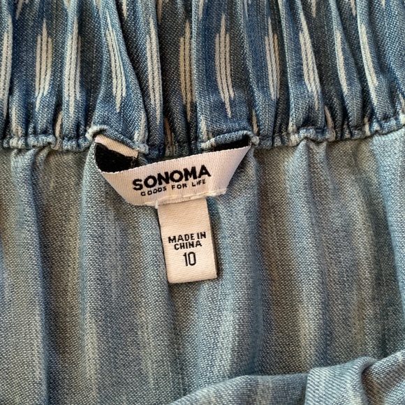NWOT Sonoma Patterned Chambray Pull-On Skirt - Picture 4 of 6